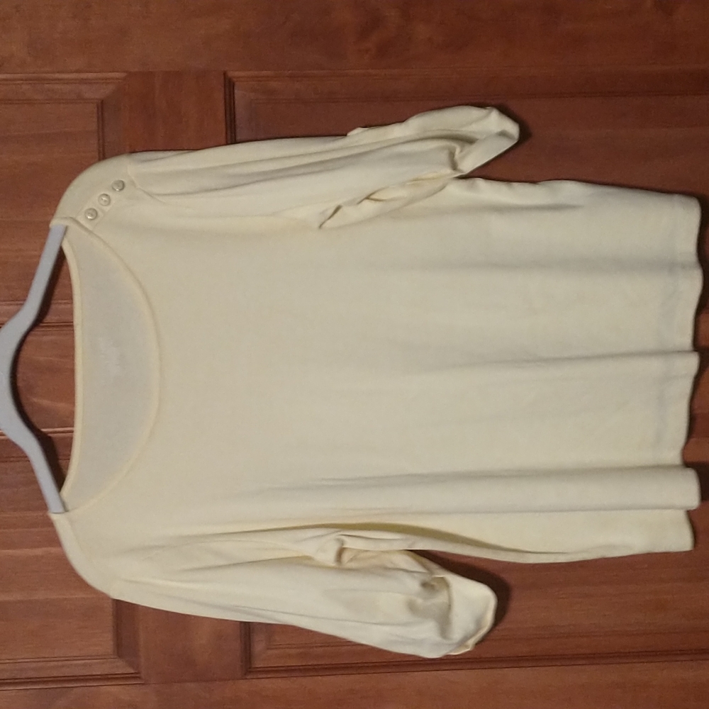 Christopher & Banks woman's size large cotton 3/4 sleeve tagless Tee shirt